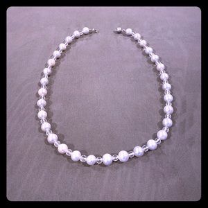 Freshwater pearl and crystal necklace.
